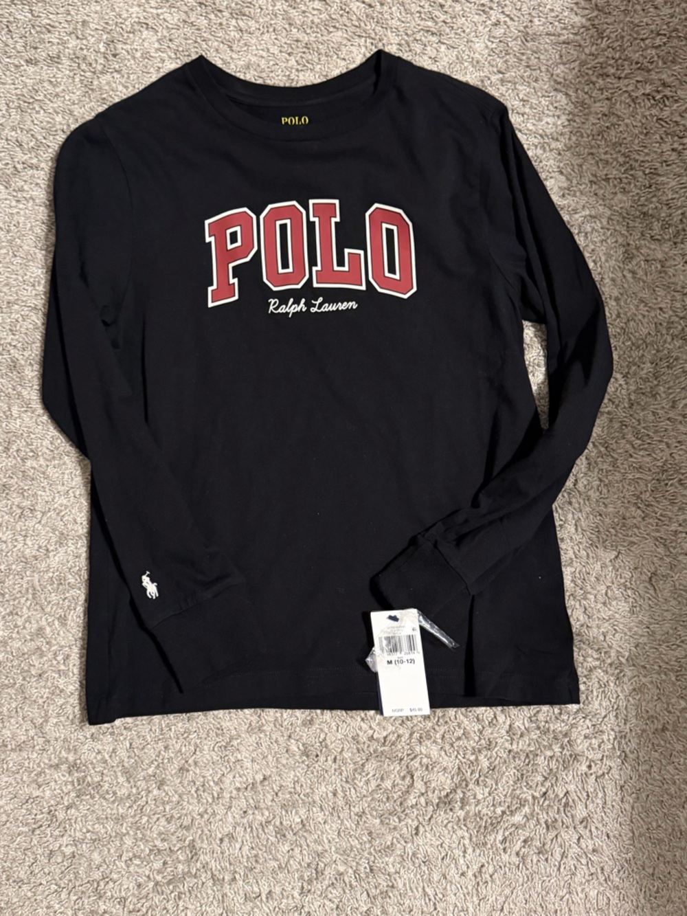 Polo by Ralph Lauren Boys Black Long-Sleeve Logo Shirt